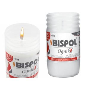 Wkład parafinowy do zniczy BISPOL OGNIK zalewany 1,5 dnia 4,8x9,0cmm 1szt. /WP0/