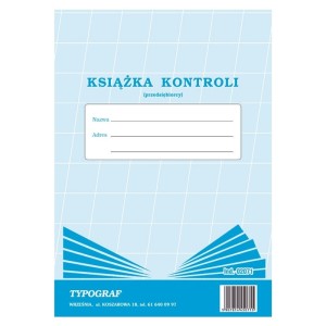 Druk offsetowy książka kontroli A4 20 kartek TYPOGRAF 1szt. /02071/