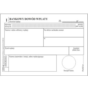 Druk bankowy dowód wpłaty 3 odcinki K-400/s