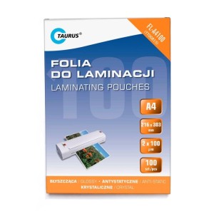 Folia do laminowania A4 216x303mm 100mic TAURUS FL-A4100 błyszcząca 100szt. /TT00815/