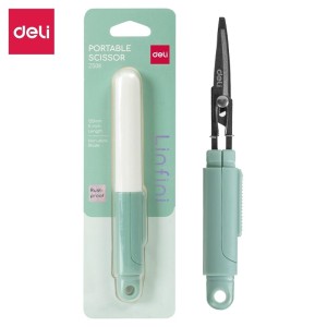 Nożyczki kompaktowe 125mm DELI LINFINI EZ508 w etui zielone 1szt. /EZ508GR/