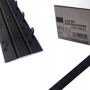 Listwa zatrzaskowa A4 15mm do 80-130 kartek ARGO Greenbinder czarna 50szt. /421152/