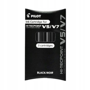 Nabój do cienkopisu PILOT HI-TECPOINT V5/V7 cartridge system czarny 3szt. /BXS-IC-B-S3/
