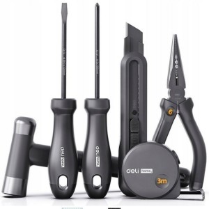 Zestaw narzędzi uniwersalnych DELI EHT0006 6 elementów czarny /EHT0006/