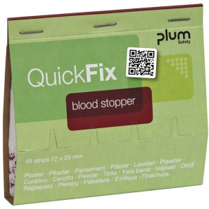 Plaster z opatrunkiem tamujący krwawienie PLUM QUICKFIX BLOOD STOPPER 72x25mm 45szt. /BH-5516/