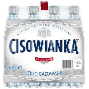 Woda mineralna 500ml lekko gazowana CISOWIANKA 12szt.