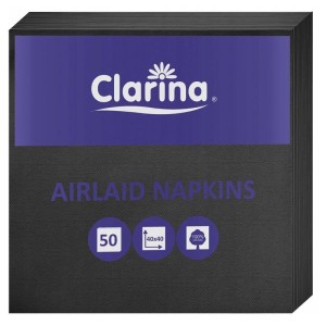 Serwetki flizelinowe 40X40 CLARINA AIRLAID czarne 50szt. /AKU5437/