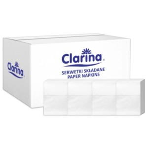 Serwetki do dyspenserów 17x17cm CLARINA Classic białe 400 sztuk /5496/