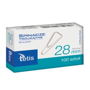 Spinacze biurowe 28mm trójkątne TETIS 100szt. /GS180-B/