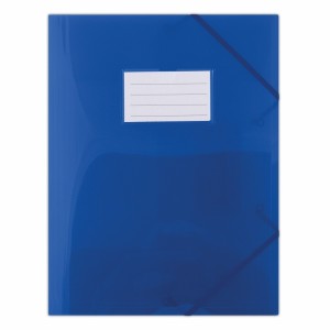 Teczka z gumką na rogach A4 PP 480mic 3-skrz DONAU transparentna niebieska 1szt. /8568001PL-10/