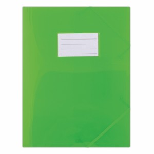 Teczka z gumką na rogach A4 PP 480mic 3-skrz DONAU transparentna zielona 1szt. /8568001PL-06/