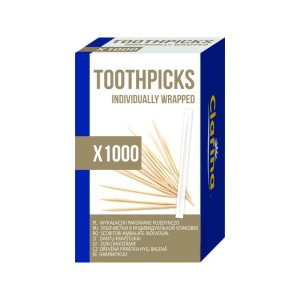 Wykałaczki drewniane 65mm CLARINA BOX 1000szt. /5844/