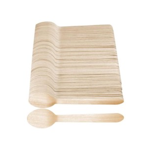 Sztućce drewniane łyżki PIKNIK ECO 100 szt. /AK54474/
