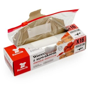 Woreczki uniwersalne z suwakiem 20x20cm KUCHCIK wodoszczelne 16szt. /5573/