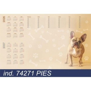 Biuwar papierowy z listWĄ 58x40cm 30 kartek TYPOGRAF pies 2026/2027 /74271/