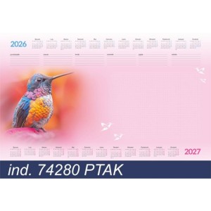 Biuwar papierowy z listwą 58x40cm 30 kartek TYPOGRAF ptak 2026/2027 /74280/