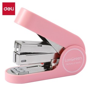 Zszywacz do 25 kartek na zszywki 24/6 26/6 DELI LONGREEN różowy /EM416-P/