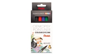 Cienkopis 0,4mm PENTEL POINTLINER COLOUR 4 kolory 4szt. /S40-ST4PL/
