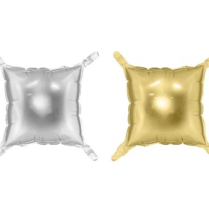 Kurtyna balonowa 35x35cm PARTYDECO dwustronna kwadratowa złoto srebrna 4szt. / FB242G-7/