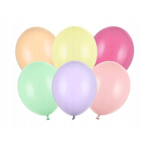 Balony 30cm PARTYDECO STRONG PASTEL jasne pastelowe mix kolorów 1szt. /SB14P-000P/