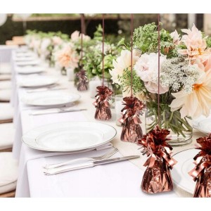 Ciężarek do balonów 7cm 130g PARTYDECO owinięty folią różowe złoto 1szt. /CZ1-019R/