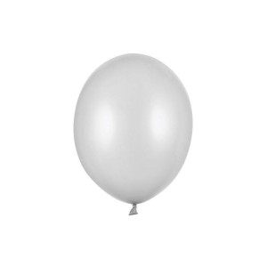 Balony 30cm PARTYDECO STRONG METALLIC metaliczne srebrne/METALLIC SILVER SNOW 1szt. /SB14M-018/