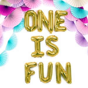 Balon foliowy 35cm PARTYDECO litera "E" metalizowany złoty 1szt. /FB2M-E-019/