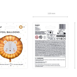 Balon foliowy 57x52cm PARTYDECO lew ze słomką 1szt. /FB208/