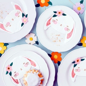 Serwetki 14,5x12cm/29x24cm PARTYDECO w kształcie królika z nadrukiem 20szt. /SPK21/