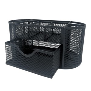 Przybornik na biurko metalowy siatka 5 komór 5A JUMBO TRES czarny 31x25,5x25,7cm 1szt. /SPW5AJ/CZ/
