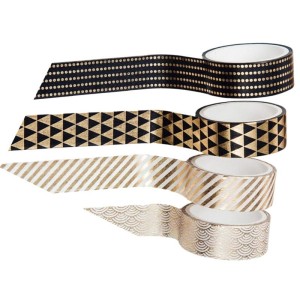 Taśma klejąca/dekoracyjna 1,5cm x 3m MESHU GOLDEN SHINE 4szt. /327391 MES/