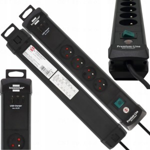 LISTWA ZASILAJĄCA "PREMIUM-LINE" 4 GN 3M CZARNA 2XUSB-C PD 65W USB-A 18W  /002302710000/