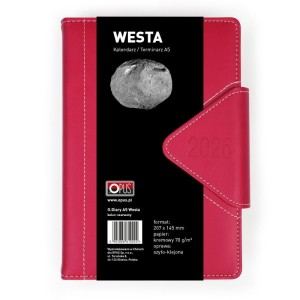 Terminarz A5 dzienny OPUS 2026 O.DIARY WESTA  czerwony 1szt. /810024/