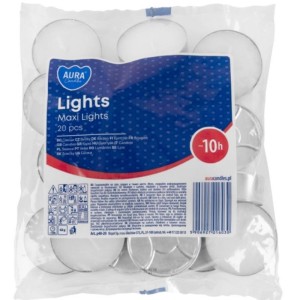 Podgrzewacze/świeczki/tealight bezzapachowe BISPOL p40 10h w folii 20szt.