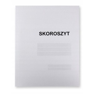 Skoroszyt zwykły kartonowy A4 PEŁNY 250g z nadrukiem KIELTECH EXCELLENT biało-biały