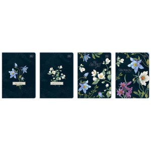 Zeszyt A5/60 linia 70g brak adresówki okładka hybrydowa INTERDRUK HYBRID FIORI MIX wzorów 1szt. /ZE60=HF/