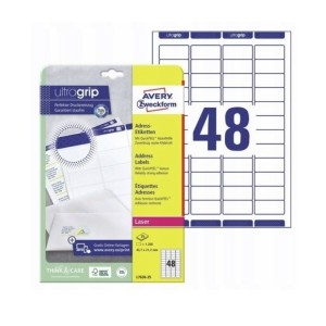 Etykiety papierowe 45,7x21,2mm AVERY ZWECKFORM adresowe ultragrip 25ark 1200etykiet białe /l7636-25 /