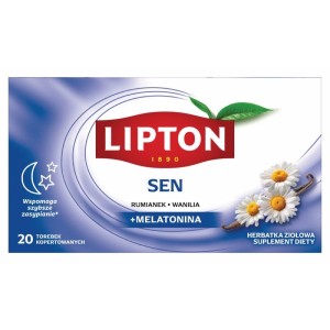 Herbata ziołowa kopertowana LIPTON FUNCTIONAL SEN rumianek z wanilią + melantonina z zawieszką 20szt. /SP-125717/