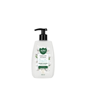 Mydło w płynie z pompką 500ml BISPOL AURA CARE COTTON MILK zapach mleczko bawełniane 1szt. /AHW-004-004/