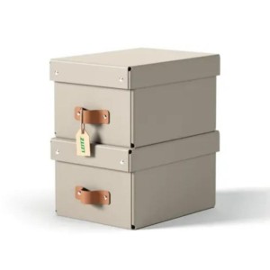 Pudło LEITZ PURO uniwersalne małe A5 200x150x280mm beżowe 2szt. /61470012/