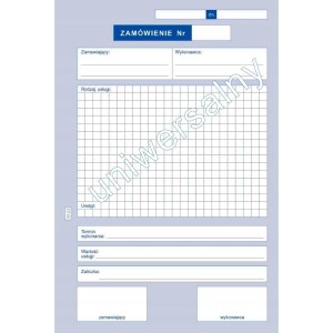 Druk samokopiujący zamówienie ogólne bez liniatury A4  PU/GM- 221a/s
