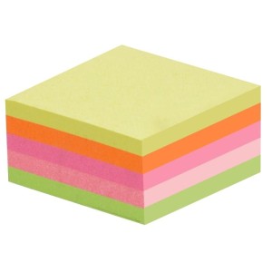 Notes samoprzylepny 75x75mm (76x76mm) 400 kartek neonowy mix kolorów TRES 1szt. /KOSN7575/