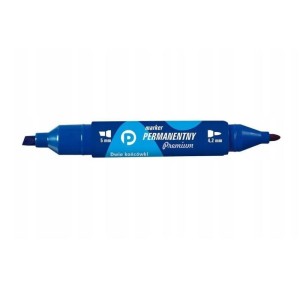 Marker permanentny dwustronny okrągły+ścięty 4,2mm/5,0mm TETIS niebieski 1szt. /km502n2