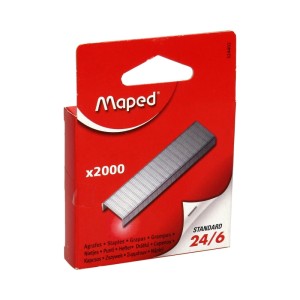 Zszywki 24/6 MAPED pudełko z zawieszką 2000szt. /324402/