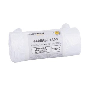 Worki na śmieci 20L HDPE 7µm DONAU HOME łazienkowe białe 40szt. /22129369-14/