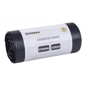 Worki na śmieci 120L LDPE 28µm DONAU HOME mocne czarne 25szt. /22129236-05/