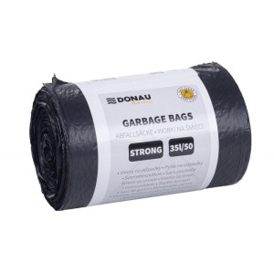 Worki na śmieci 35L LDPE 20µm DONAU HOME mocne czarne 50szt. /22129213-05/