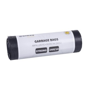 Worki na śmieci 240L LDPE 30µm DONAU HOME mocne czarne 10szt. /22129252-05/