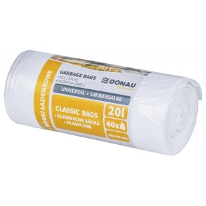 Worki na śmieci 20L HDPE 7µm DONAU HOME łazienkowe białe 40szt. /22567766-14/