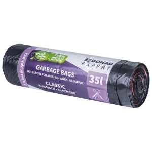 Worki na śmieci 35L LDPE 20µm DONAU EXPERT z taśmą czarne 15szt. /22383318-05/